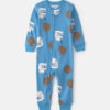 Baby Boy 1-Piece Milk & Cookies 100% Cotton Pajama - Blue