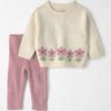 Baby Girl 2-Piece Organic Cotton Sweater Knit Top & Pant Set