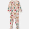 Baby 1-Piece Thanksgiving 2-Way Zip 100% Cotton Snug Fit Footed Pajama - Cream