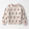 Toddler Girl Organic Cotton Sweater Knit Pullover in Wildflower Maize