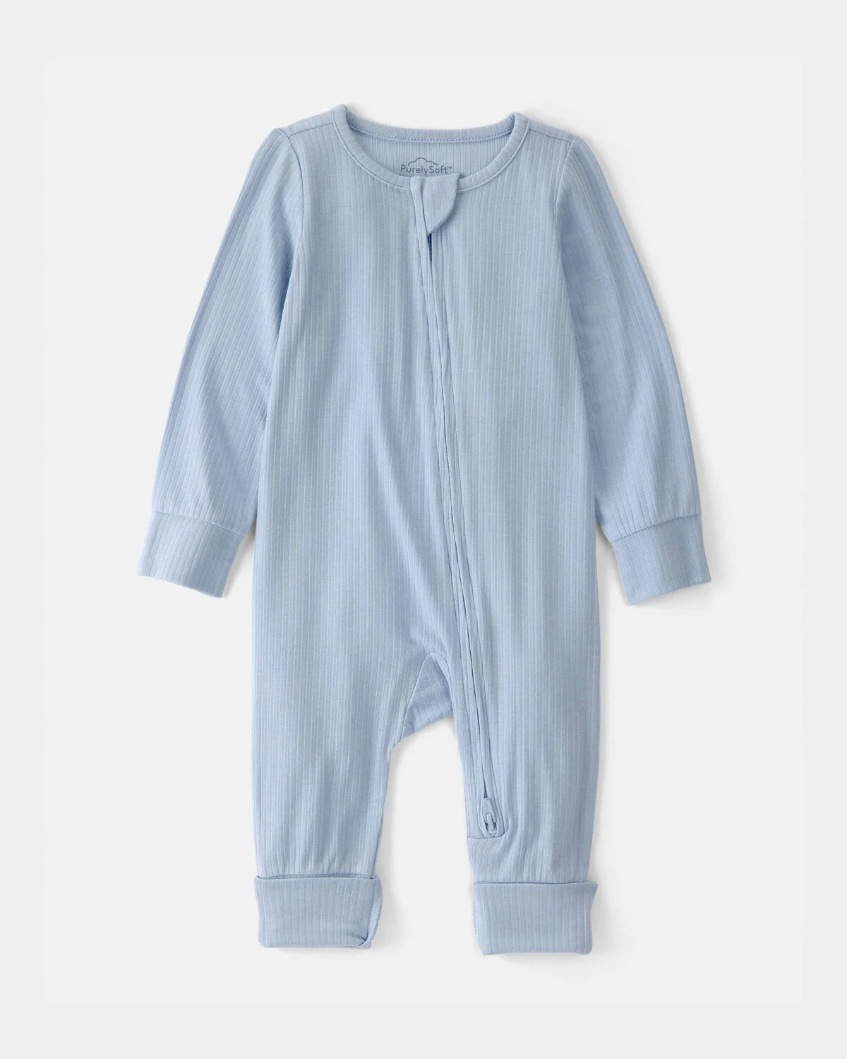 Baby Boy 2-Way Zip PurelySoft Sleep & Play Pajama - Blue 1 Baby Boy 2-Way Zip PurelySoft Sleep & Play Pajama - Blue