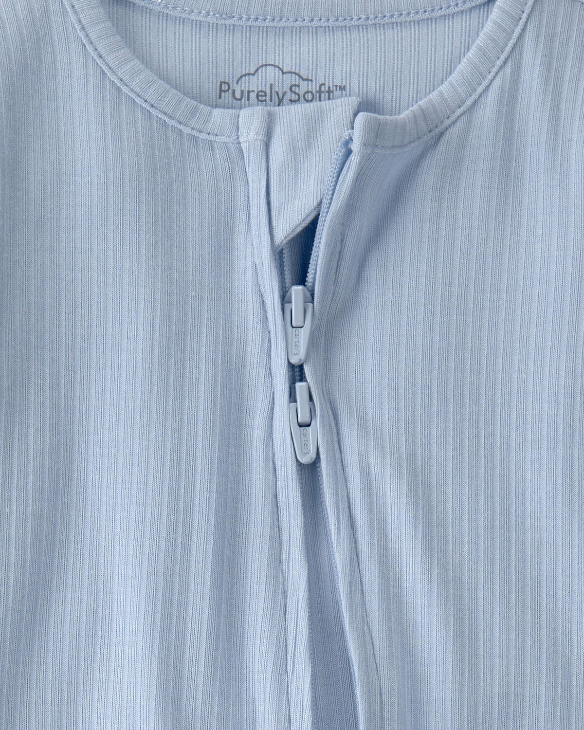 Baby Boy 2-Way Zip PurelySoft Sleep & Play Pajama - Blue 2 Baby Boy 2-Way Zip PurelySoft Sleep & Play Pajama - Blue
