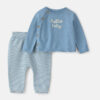 Baby Boy 2-Piece 'Hello Baby' Long-Sleeve Top & Pant Set - Blue
