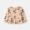 Toddler Girl Floral Long-Sleeve Peplum Top - Tan 7 Toddler Girl Floral Long-Sleeve Peplum Top - Tan