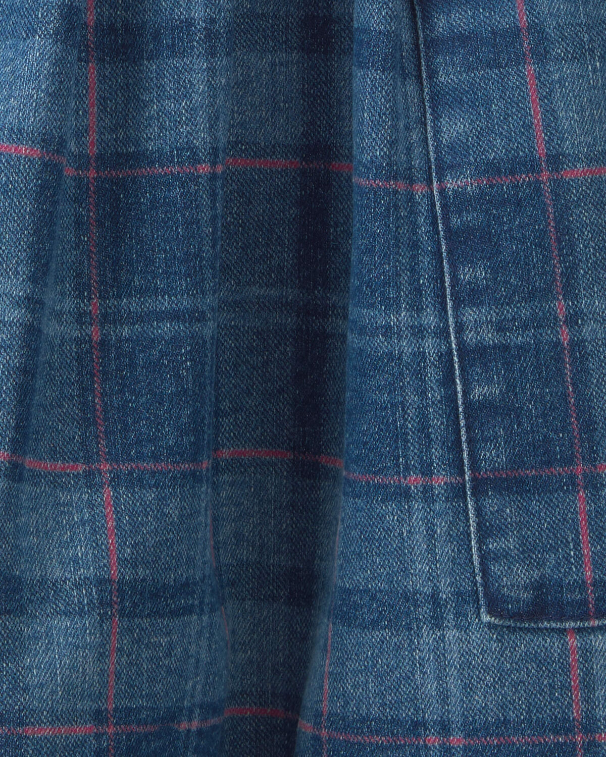 Girls Plaid Denim Skirt - Dark Wash 3 Girls Plaid Denim Skirt - Dark Wash