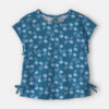 Girls Floral Short-Sleeve Top - Navy Blue