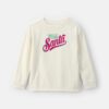 Kids 'Team Santa' Christmas Fleece Loose Fit Pajama Top - Cream 11 Kids 'Team Santa' Christmas Fleece Loose Fit Pajama Top - Cream