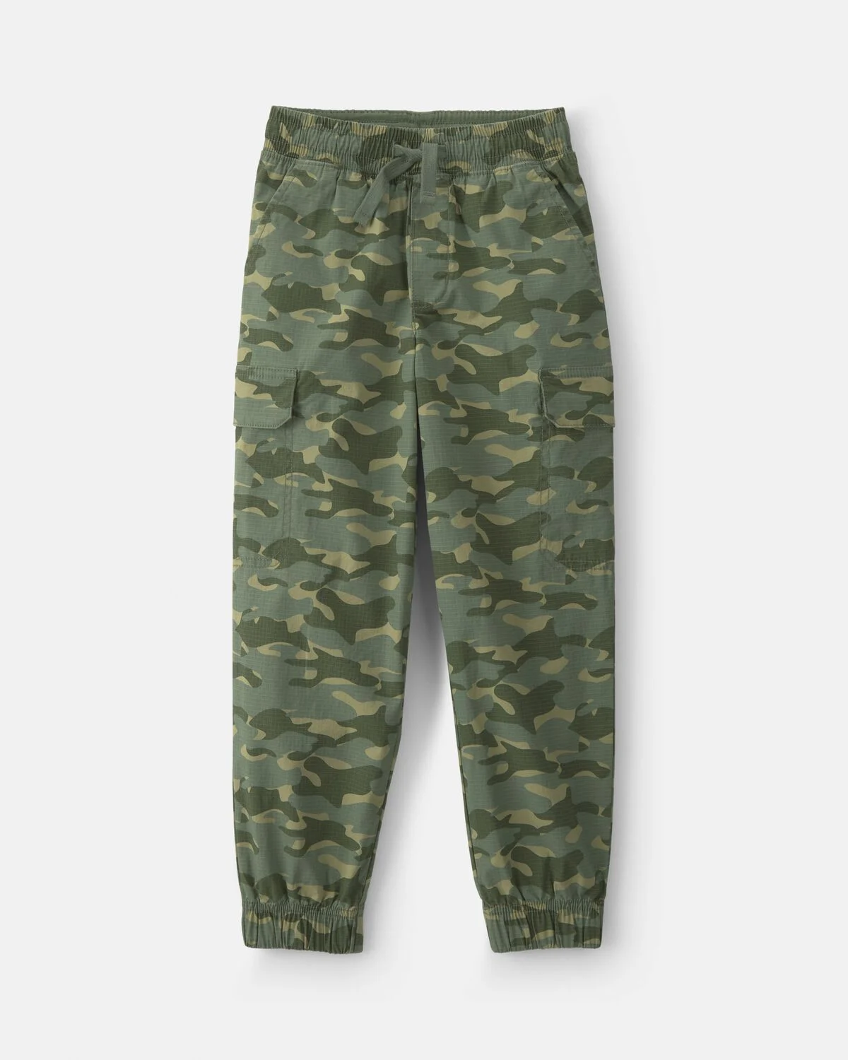 Boys Camo Cargo Joggers - Olive Green