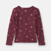 Girls Floral Long-Sleeve Top - Burgundy