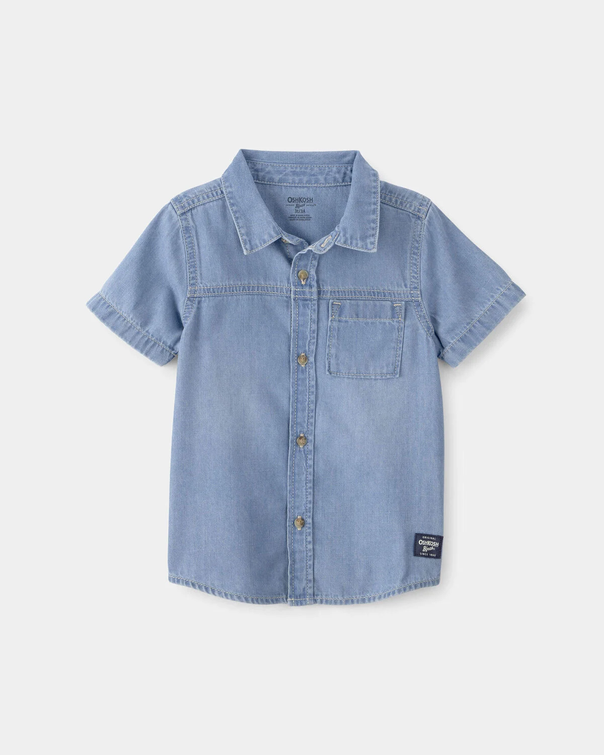 Toddler Boy Denim Button-Down Shirt - Blue 1 Toddler Boy Denim Button-Down Shirt - Blue