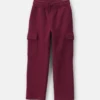 Boys Fleece Cargo Pants - Burgundy