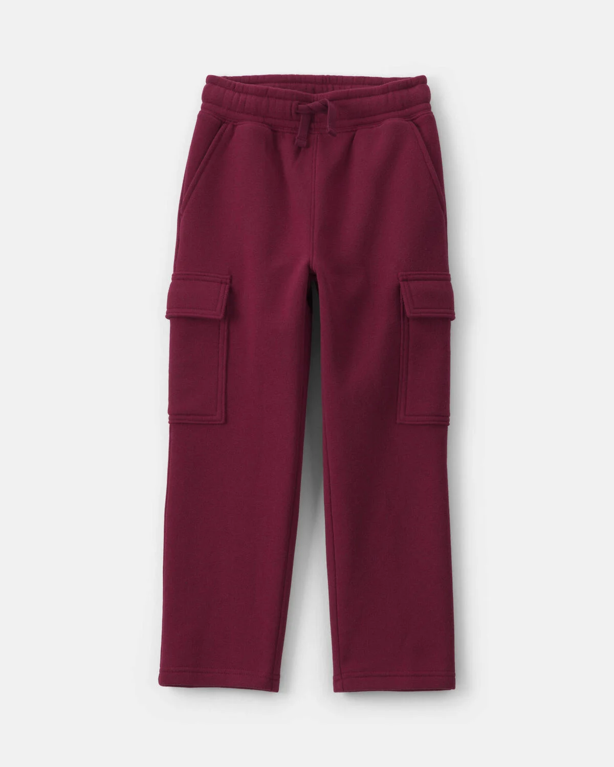 Boys Fleece Cargo Pants - Burgundy