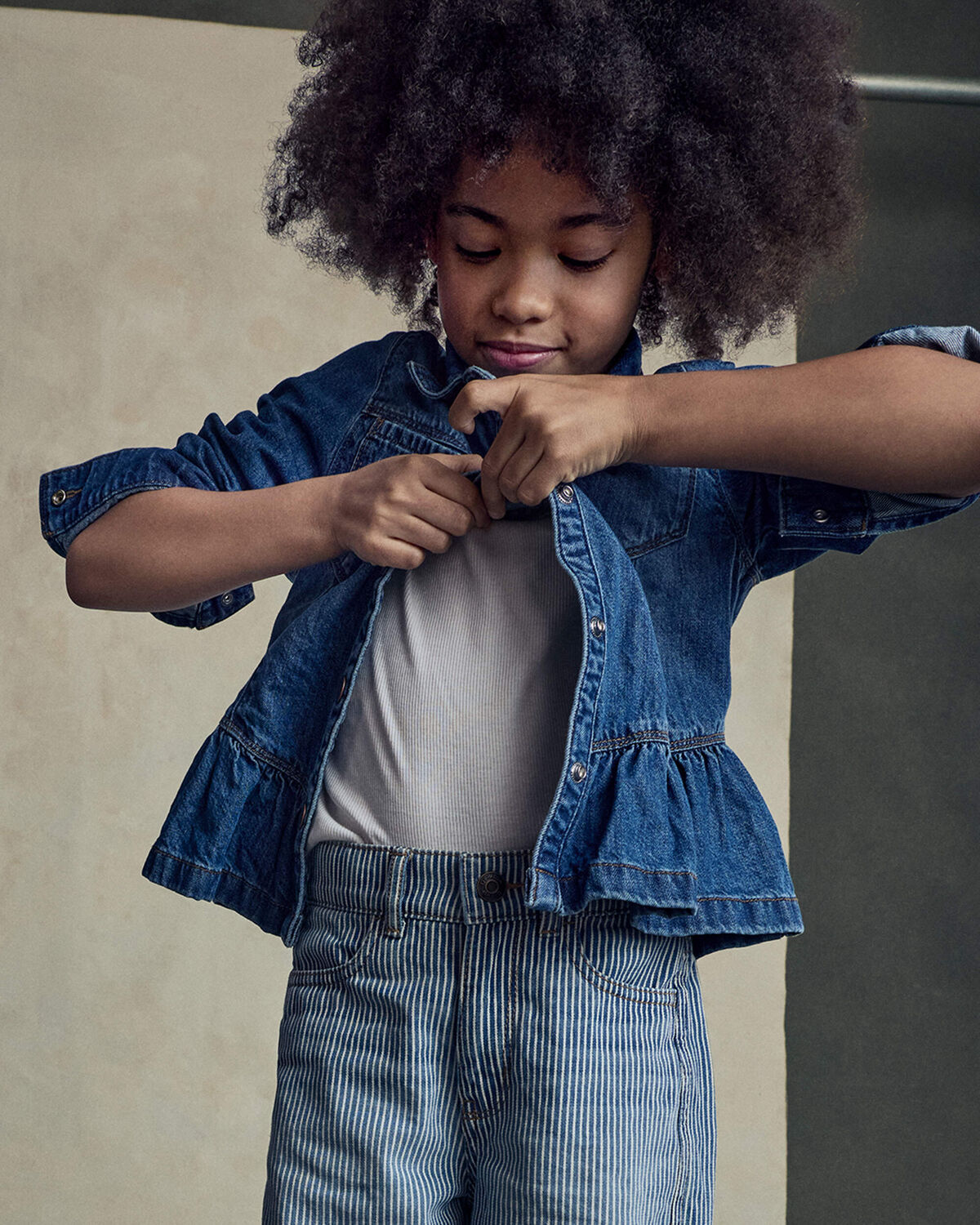 Girls Denim Long-Sleeve Top - Medium Wash 5 Girls Denim Long-Sleeve Top - Medium Wash