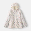 Girls Floral Hooded Midweight Winter Jacket - Cream 6 Girls Floral Hooded Midweight Winter Jacket - Cream