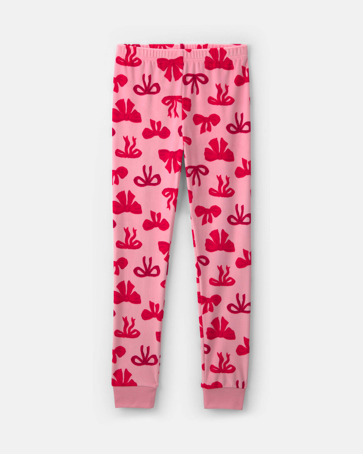 Girls 2-Piece Bows DreamPlush Snug Fit Pajama Set - Pink