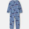 Boys 1-Piece Monster Truck Fleece Loose Fit Pajama - Blue