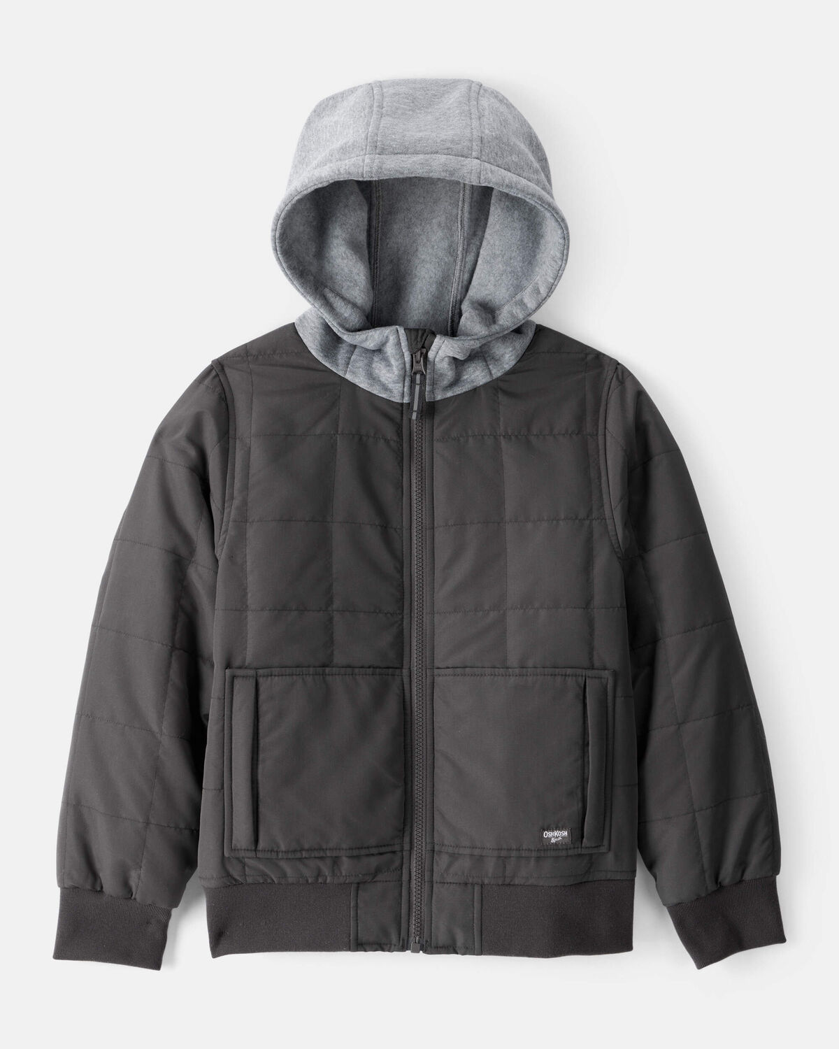 Boys Midweight Bomber Jacket - Black/Grey 1 Boys Midweight Bomber Jacket - Black/Grey