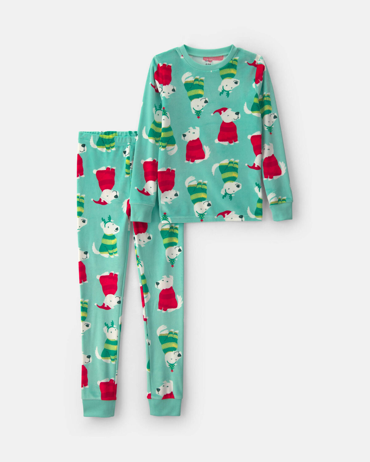 Kids 2-Piece Christmas DreamPlush Snug Fit Pajama Set - Green 1 Kids 2-Piece Christmas DreamPlush Snug Fit Pajama Set - Green