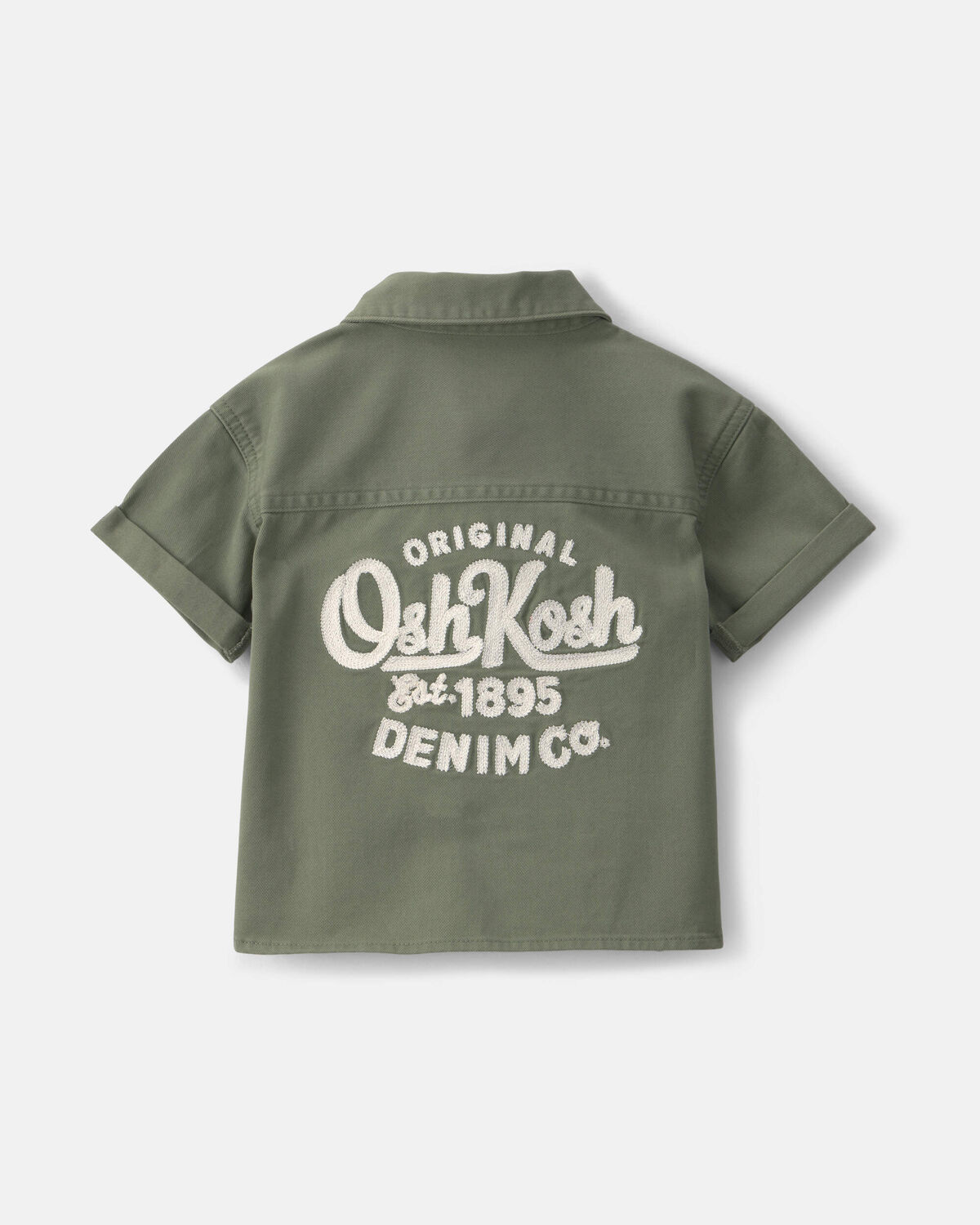 Baby Boy OshKosh Logo Short-Sleeve Button-Down Shirt - Green 2 Baby Boy OshKosh Logo Short-Sleeve Button-Down Shirt - Green