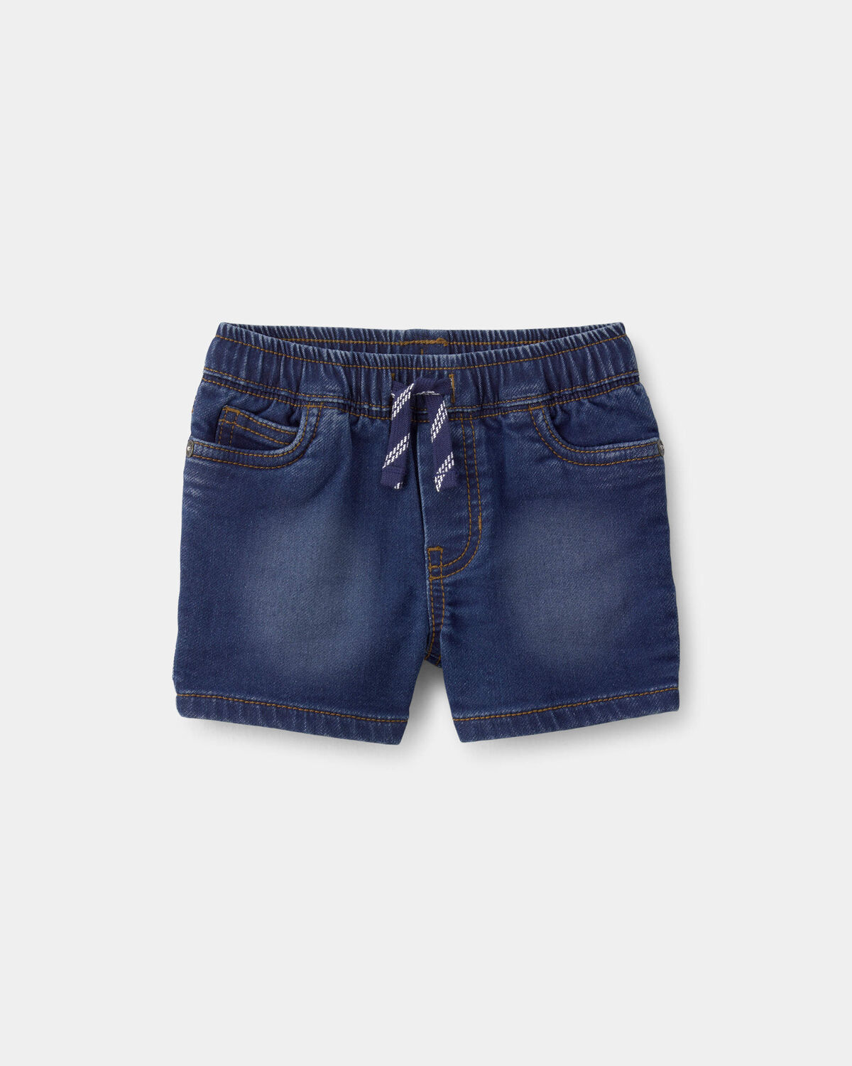 Baby Boy Denim Drawstring Shorts - Dark Wash 1 Baby Boy Denim Drawstring Shorts - Dark Wash