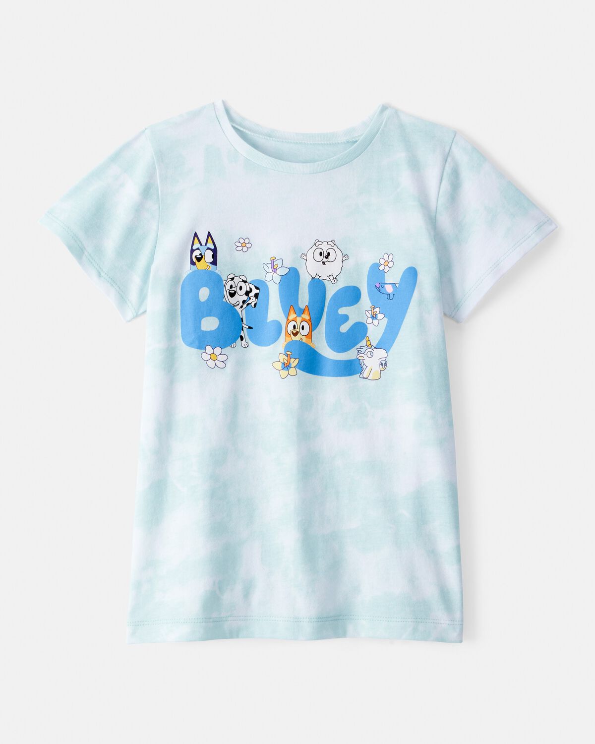 Girls Bluey™ Tie-Dye Short-Sleeve Graphic Tee - Blue/White 1 Girls Bluey™ Tie-Dye Short-Sleeve Graphic Tee - Blue/White