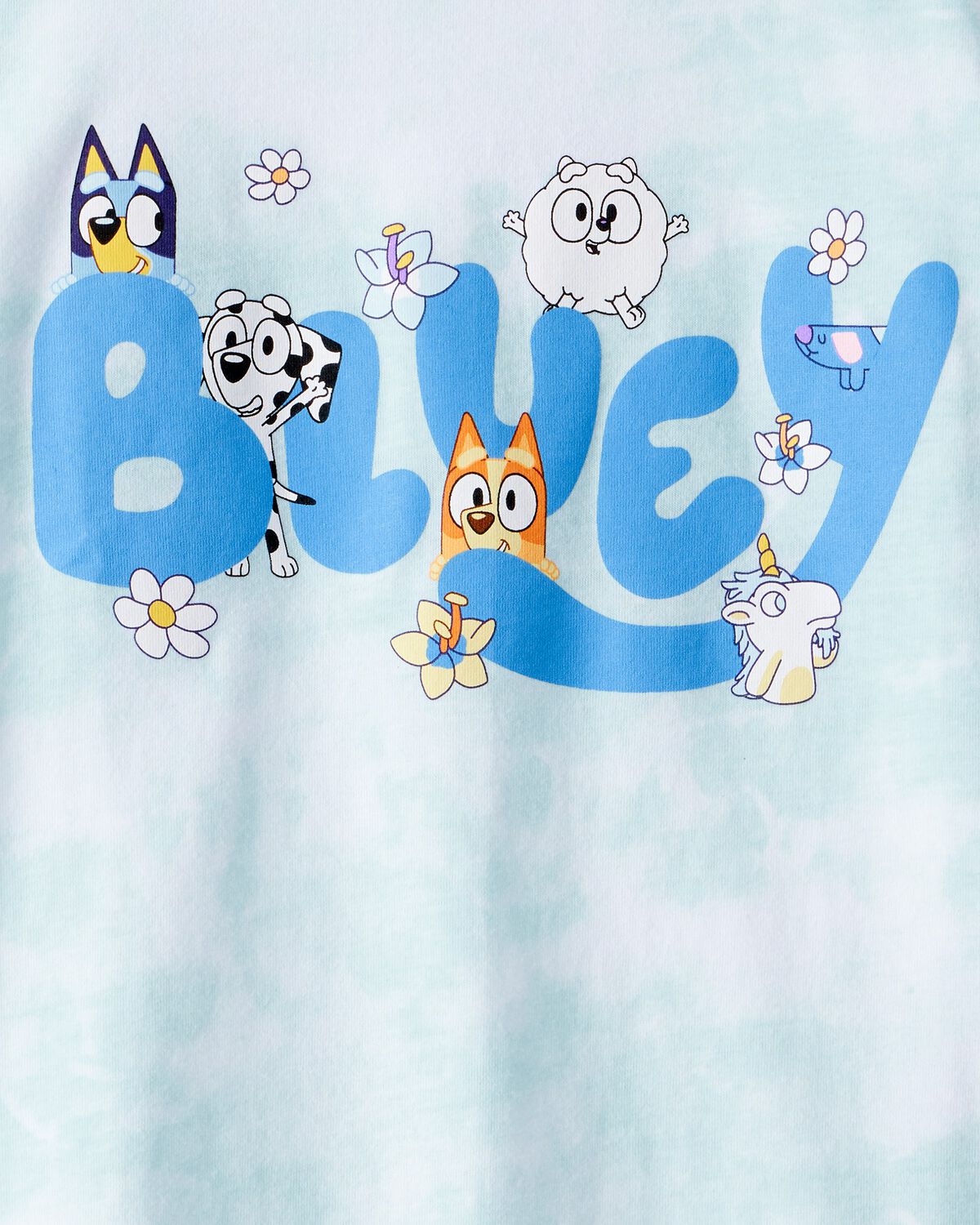 Girls Bluey™ Tie-Dye Short-Sleeve Graphic Tee - Blue/White 2 Girls Bluey™ Tie-Dye Short-Sleeve Graphic Tee - Blue/White
