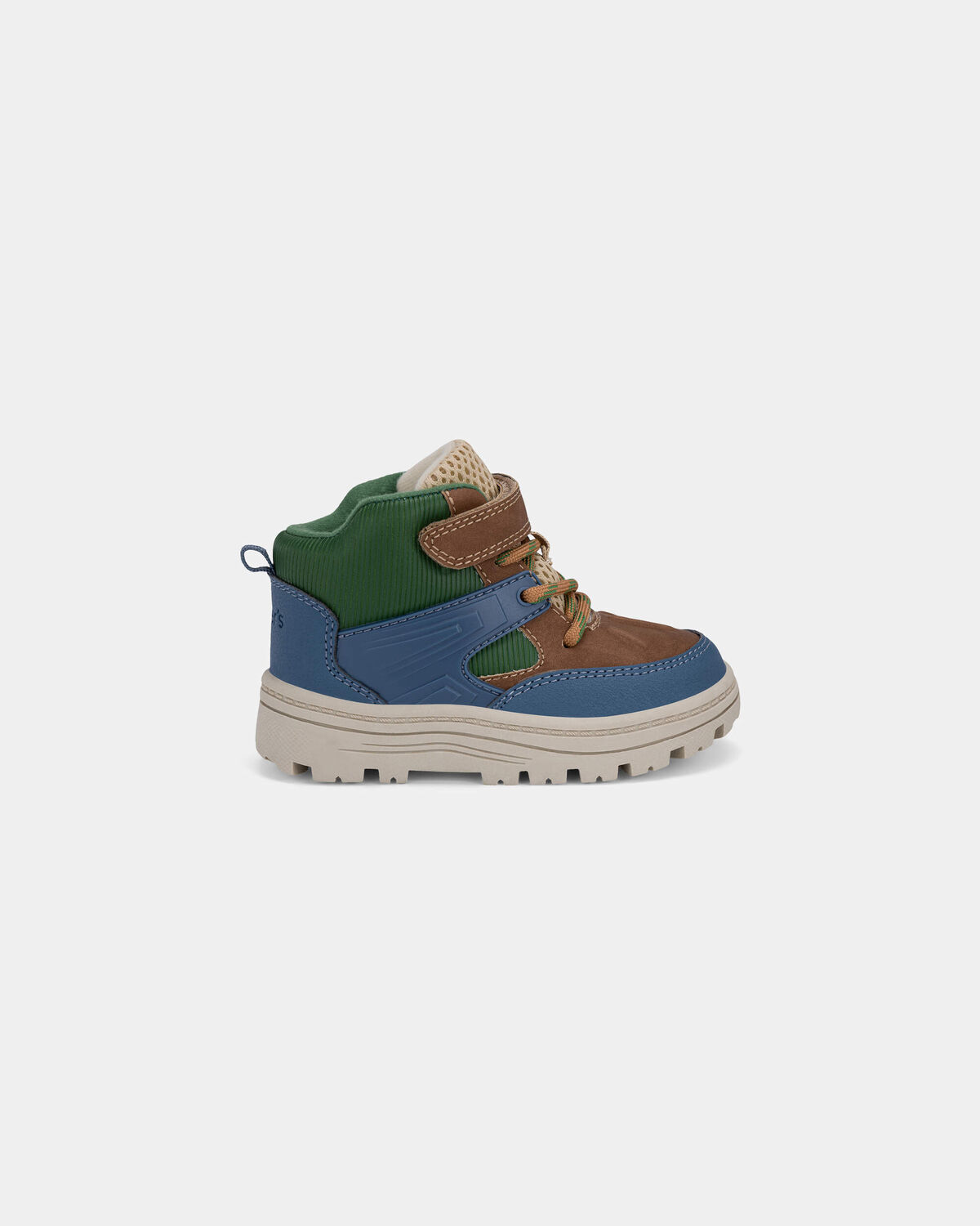 Toddler Boy Color Block High Top Boots - Blue/Brown/Green