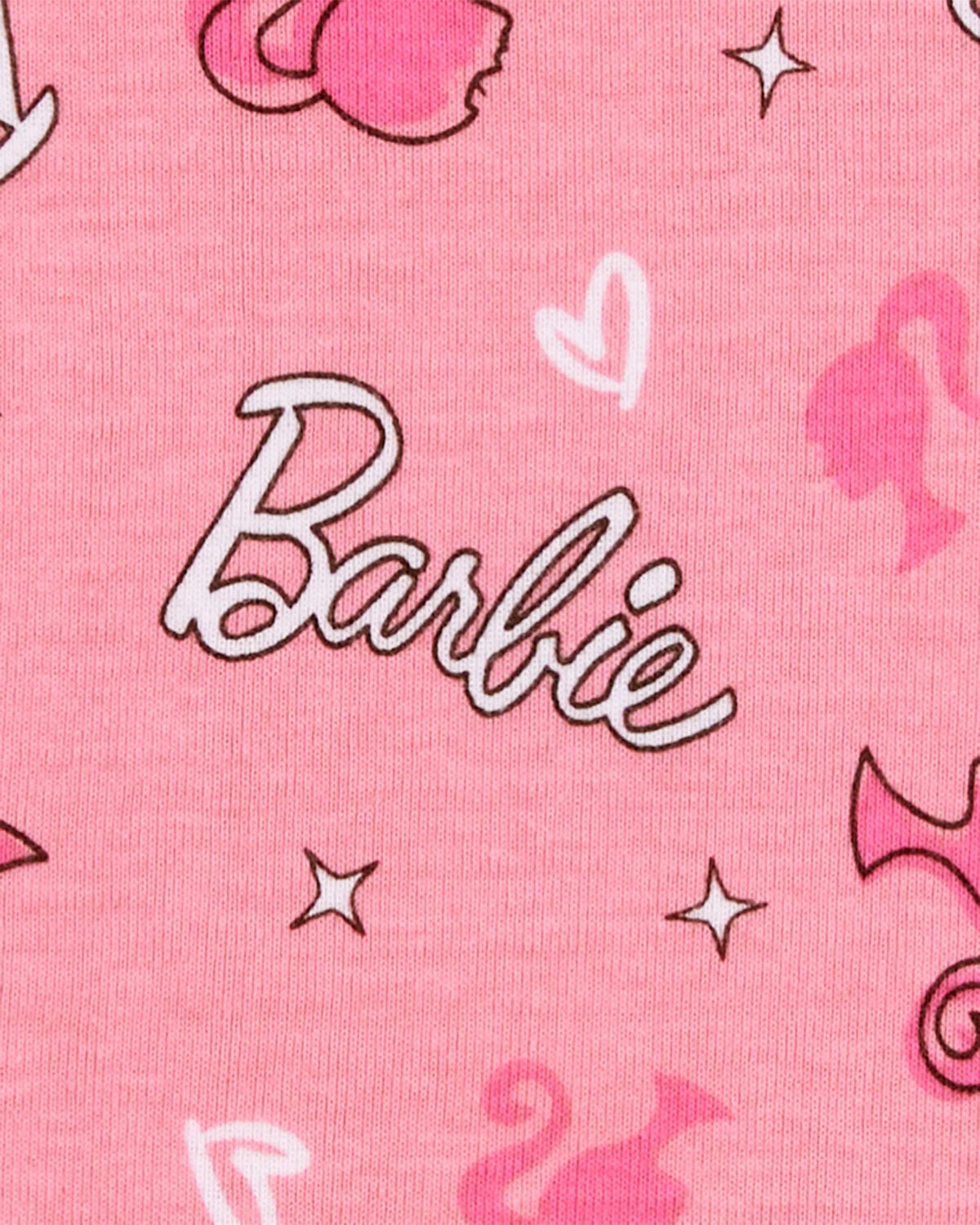 Girls Barbie Snug Fit Cotton 2-Piece Pajamas - Pink 2 Girls Barbie Snug Fit Cotton 2-Piece Pajamas - Pink