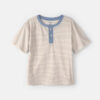Boys Stripe Henley Tee - Cream 2 Boys Stripe Henley Tee - Cream