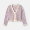Girls Button-Down Knit Cardigan Sweater - Purple