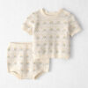 Baby Girl Organic Cotton Sweater Set in Honey Floral Print