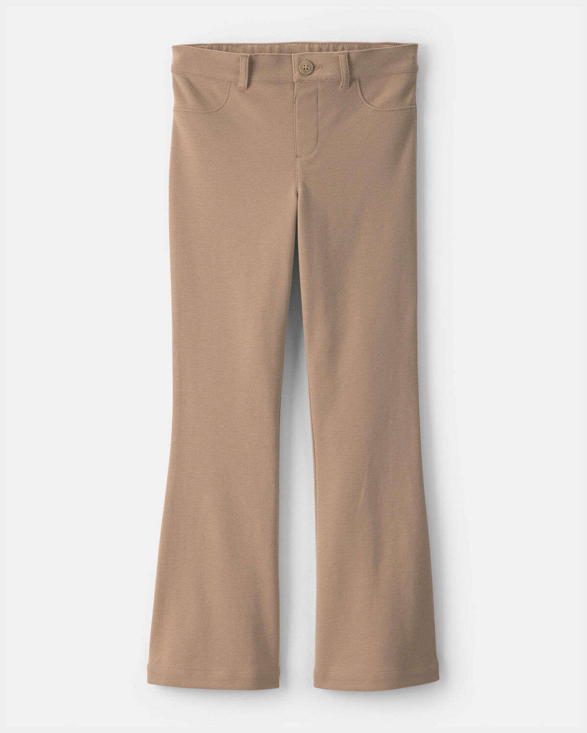 Girls Uniform Ponte Flare Pants - Khaki 1 Girls Uniform Ponte Flare Pants - Khaki