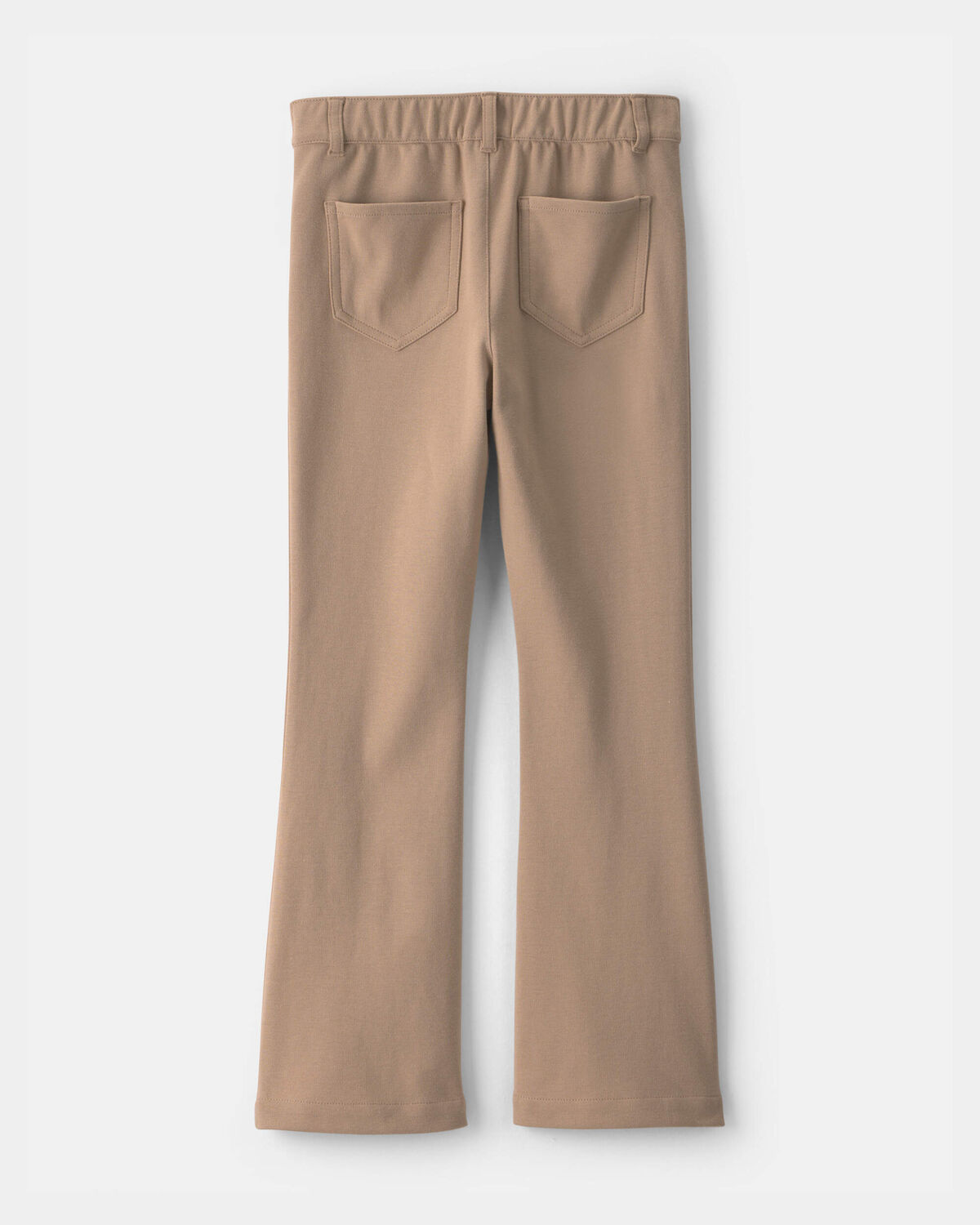 Girls Uniform Ponte Flare Pants - Khaki 2 Girls Uniform Ponte Flare Pants - Khaki