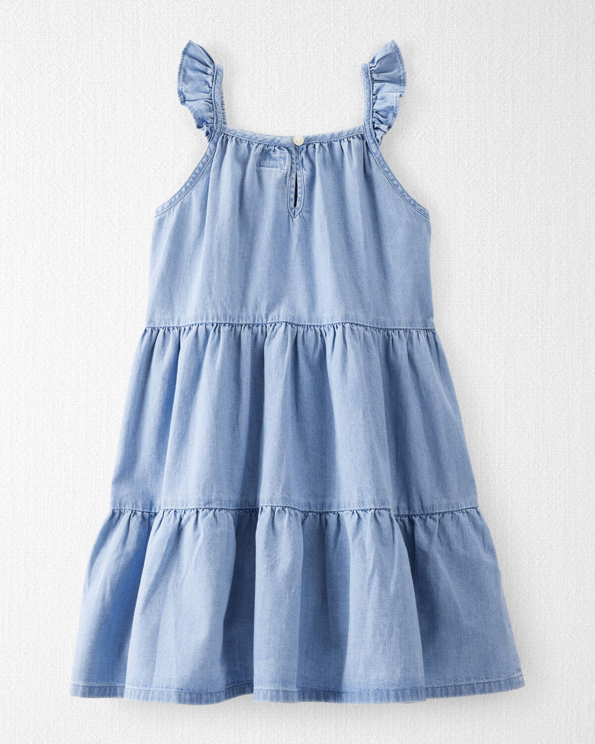 Girls Organic Cotton Chambray Dress 2 Girls Organic Cotton Chambray Dress