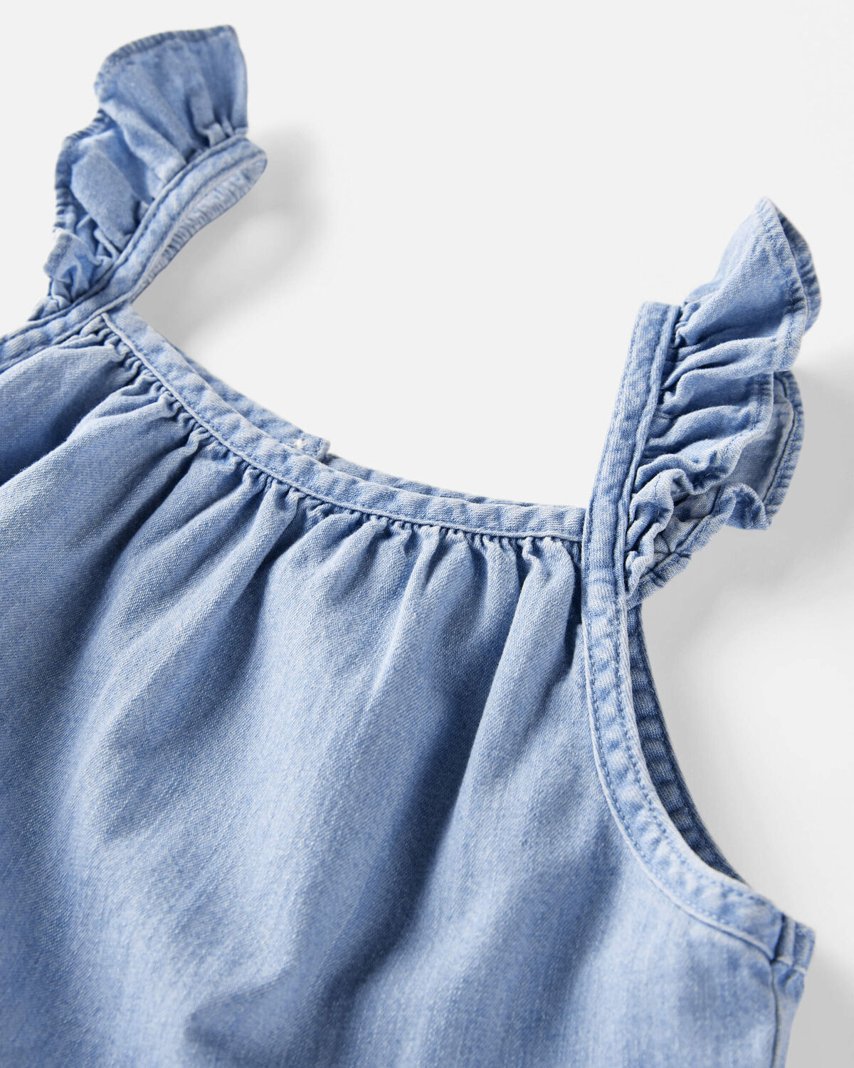 Girls Organic Cotton Chambray Dress 5 Girls Organic Cotton Chambray Dress