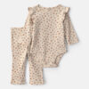 Baby Girl 2-Piece Floral Long-Sleeve Bodysuit & Pant Set - Cream