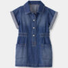 Baby Girl Denim Button-Up Dress - Dark Wash
