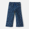 Toddler Girl Leopard Denim Wide-Leg Jeans - Dark Wash