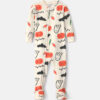 Baby Halloween Print 1-Piece Footed Pajama - Cream