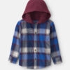 Toddler Boy Plaid Long-Sleeve Button-Down Hooded Shirt - Blue/Burgundy 4 Toddler Boy Plaid Long-Sleeve Button-Down Hooded Shirt - Blue/Burgundy