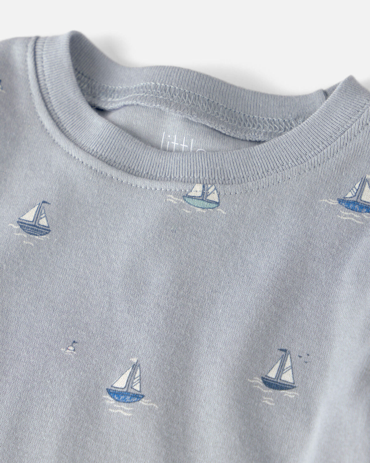 Toddler 2-Piece Organic Cotton Ribbed Pajama Set in Sail Away Print