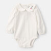 Baby Girl Long-Sleeve Collared Bodysuit - Cream