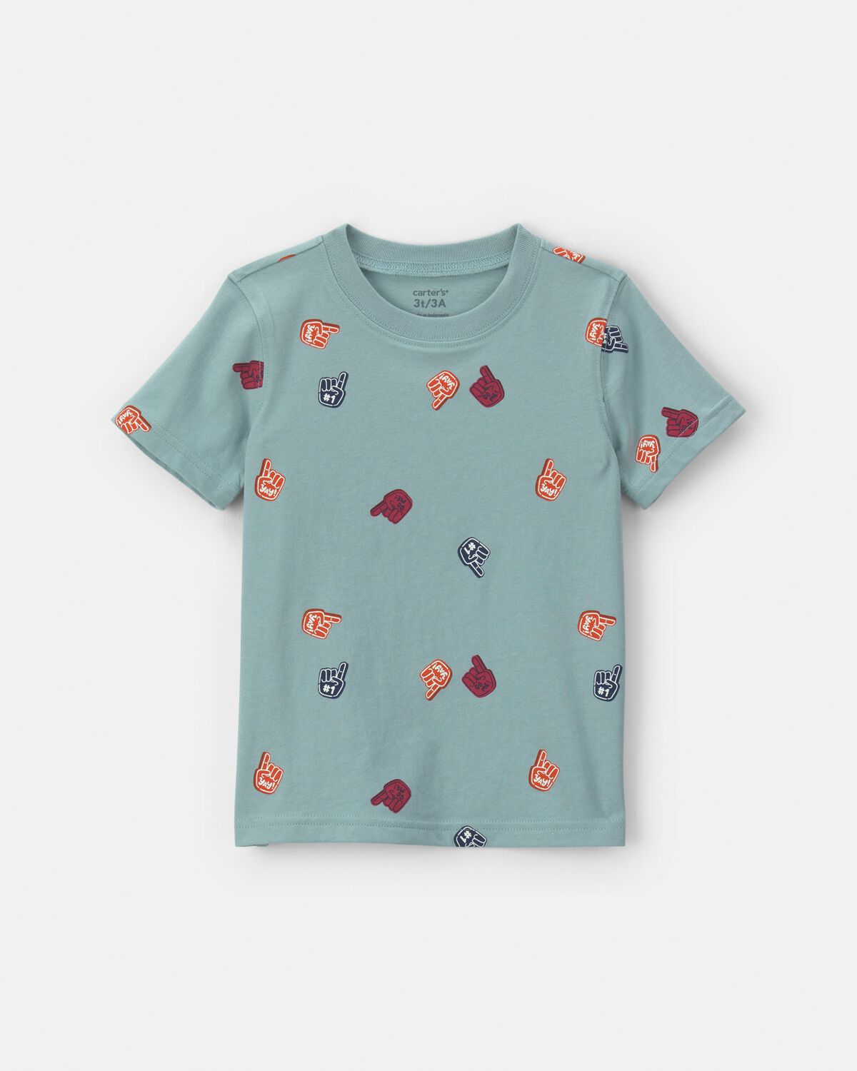 Toddler Boy Foam Finger Tee - Blue 1 Toddler Boy Foam Finger Tee - Blue