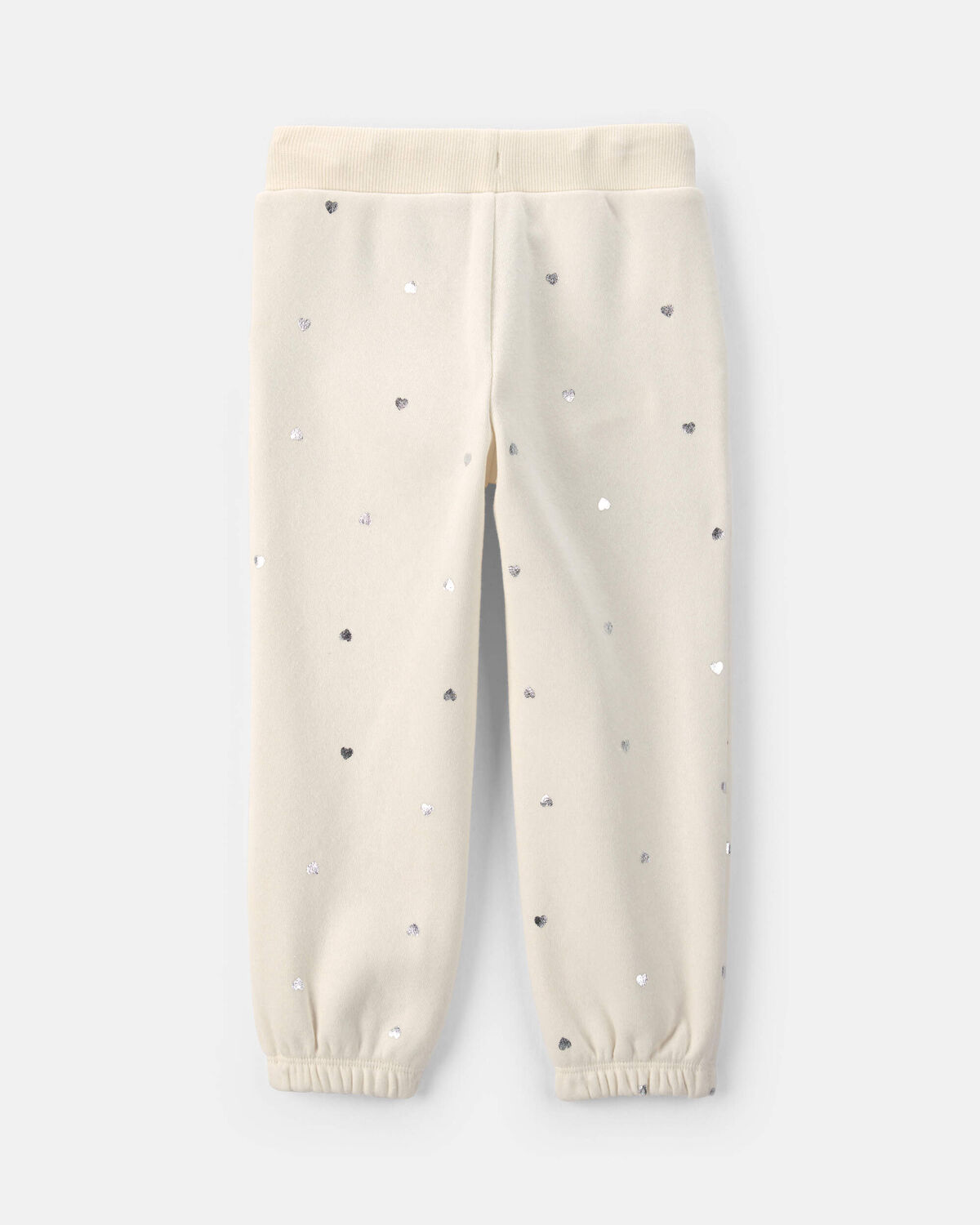 Toddler Girl Polka Dot Fleece Joggers - Cream