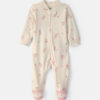 Baby Girl Owl 100% Cotton 2-Way Zip Sleep & Play Pajamas - Cream