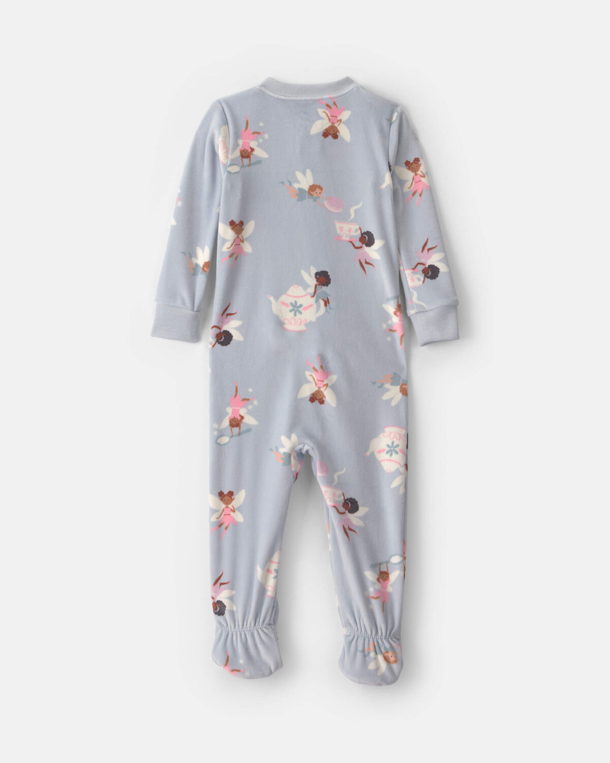 Baby Girl 1-Piece Fairies 2-Way Zip DreamPlush Snug Fit Footed Pajama - Blue 2 Baby Girl 1-Piece Fairies 2-Way Zip DreamPlush Snug Fit Footed Pajama - Blue