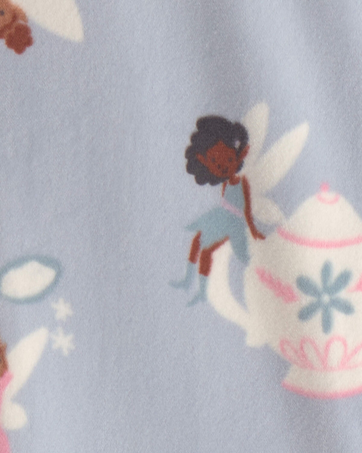 Baby Girl 1-Piece Fairies 2-Way Zip DreamPlush Snug Fit Footed Pajama - Blue 4 Baby Girl 1-Piece Fairies 2-Way Zip DreamPlush Snug Fit Footed Pajama - Blue