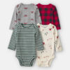 Baby Boy 4-Pack Holiday Long-Sleeve Multipack Bodysuits
