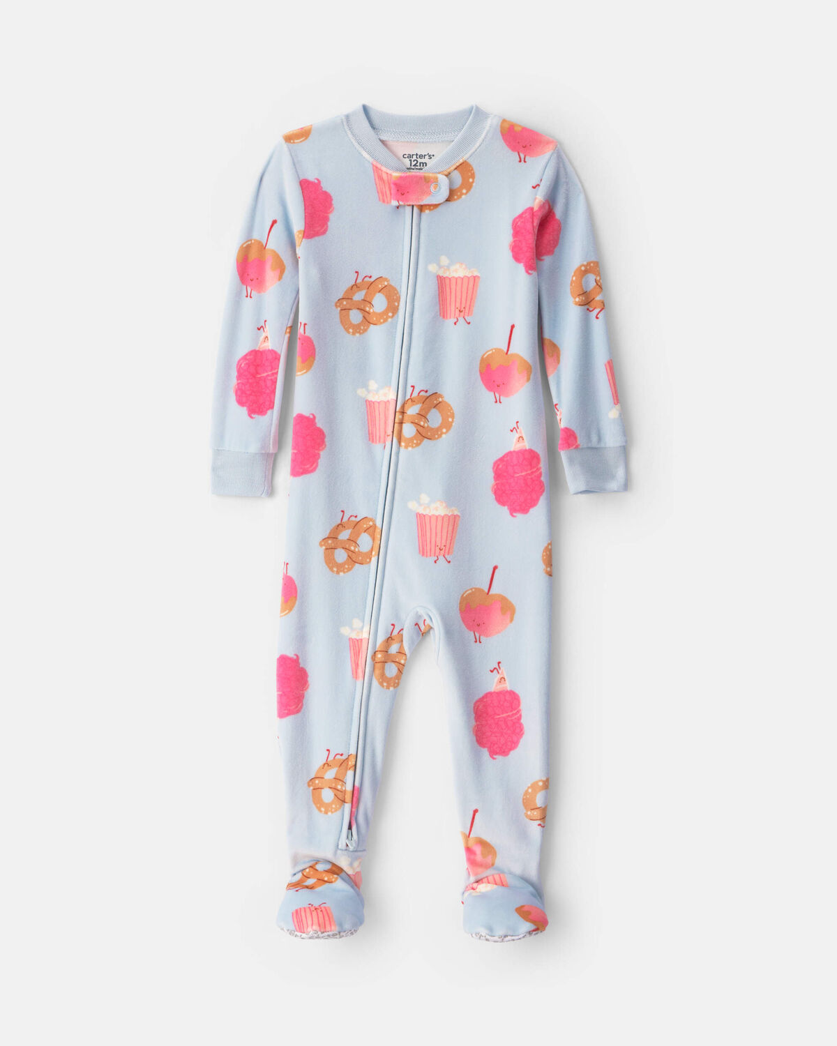 Toddler Girl 1-Piece Festival Treats DreamPlush Snug Fit Footed Pajama - Blue 1 Toddler Girl 1-Piece Festival Treats DreamPlush Snug Fit Footed Pajama - Blue