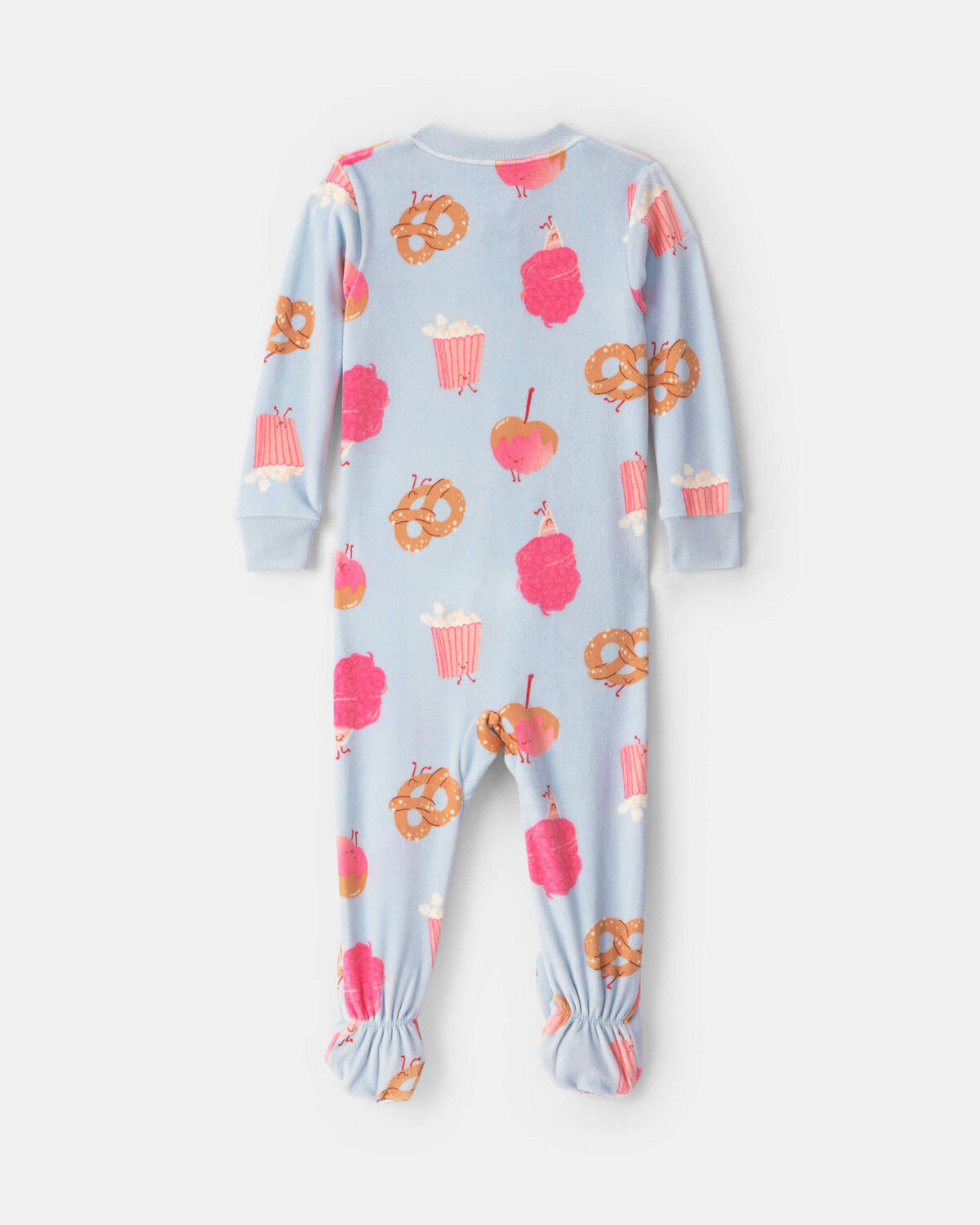 Toddler Girl 1-Piece Festival Treats DreamPlush Snug Fit Footed Pajama - Blue 2 Toddler Girl 1-Piece Festival Treats DreamPlush Snug Fit Footed Pajama - Blue